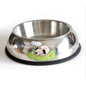 Impresión de acero inoxidable Pet alimentación Bowl